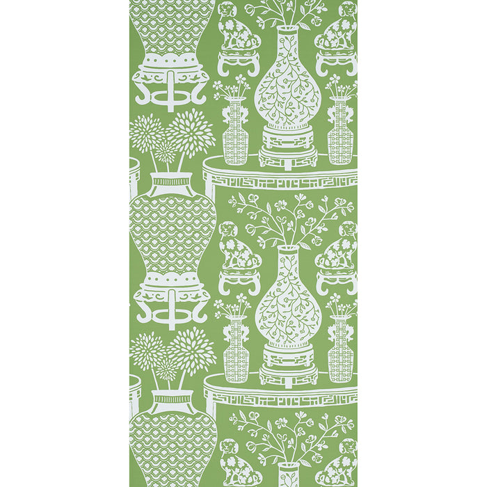 Schumacher Hellene Green Wallpaper Sample 5010552