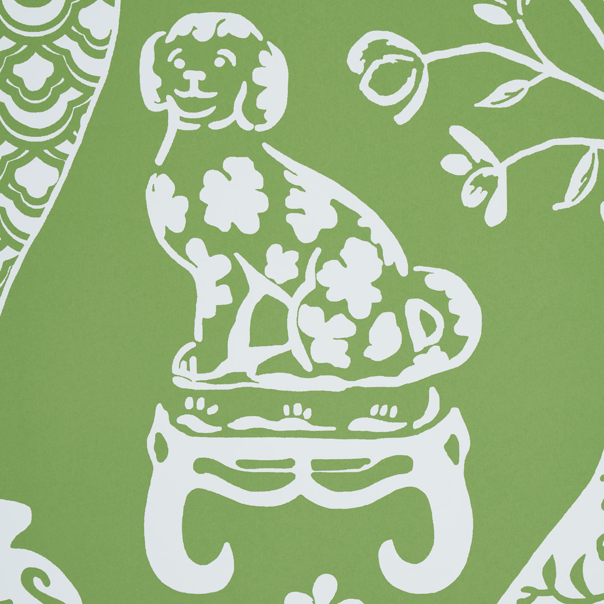Schumacher Hellene Green Wallpaper Sample 5010552