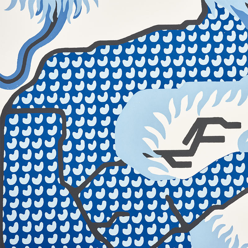 Schumacher Magical Ming Dragon Porcelain Wallpaper Sample 5010600