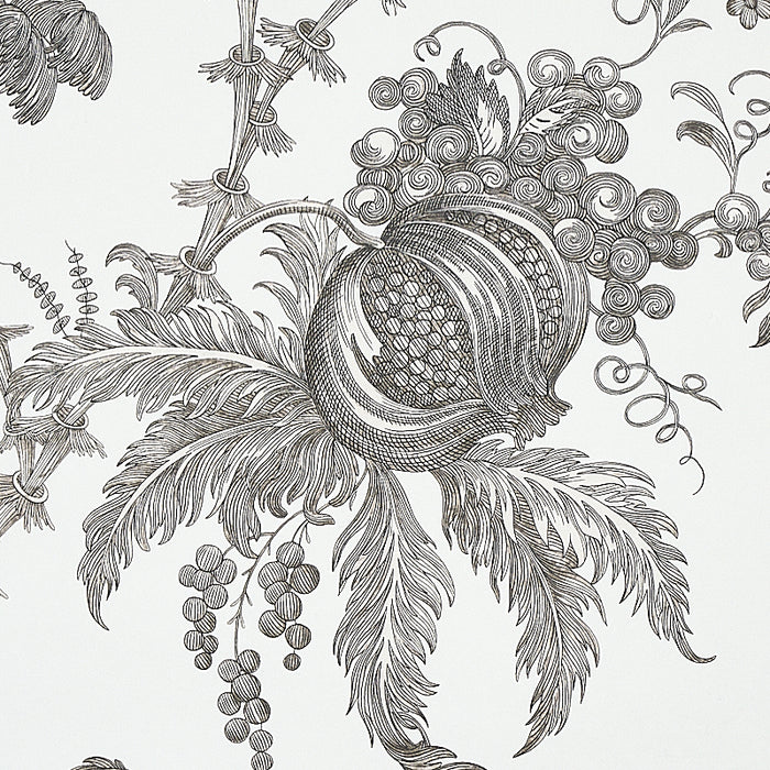 Schumacher San Cristobal Toile Black Wallpaper 5010622