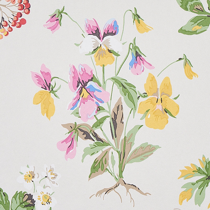 Schumacher Floreana Berry Wallpaper Sample 5010680