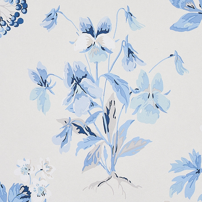 Schumacher Floreana Blue Wallpaper Sample 5010681