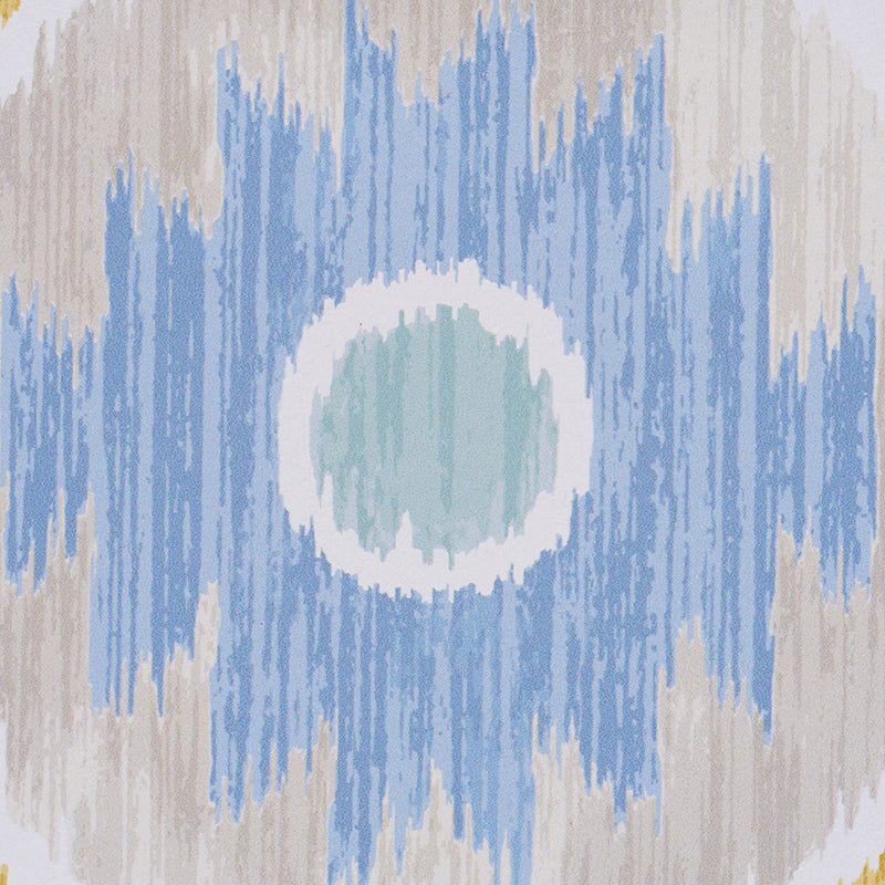 Schumacher Elizia Ikat Sky & Ochre Wallpaper Sample 5010711