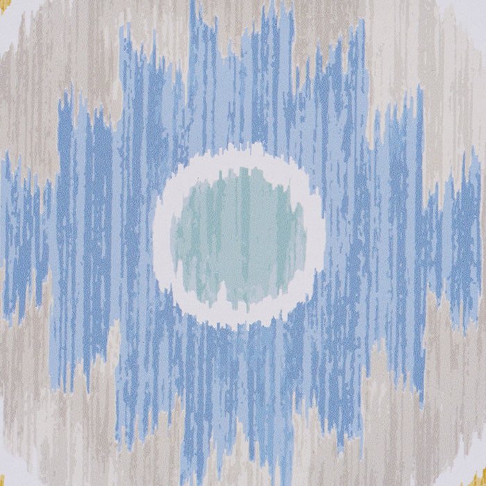 Schumacher Elizia Ikat Sky & Ochre Wallpaper Sample 5010711