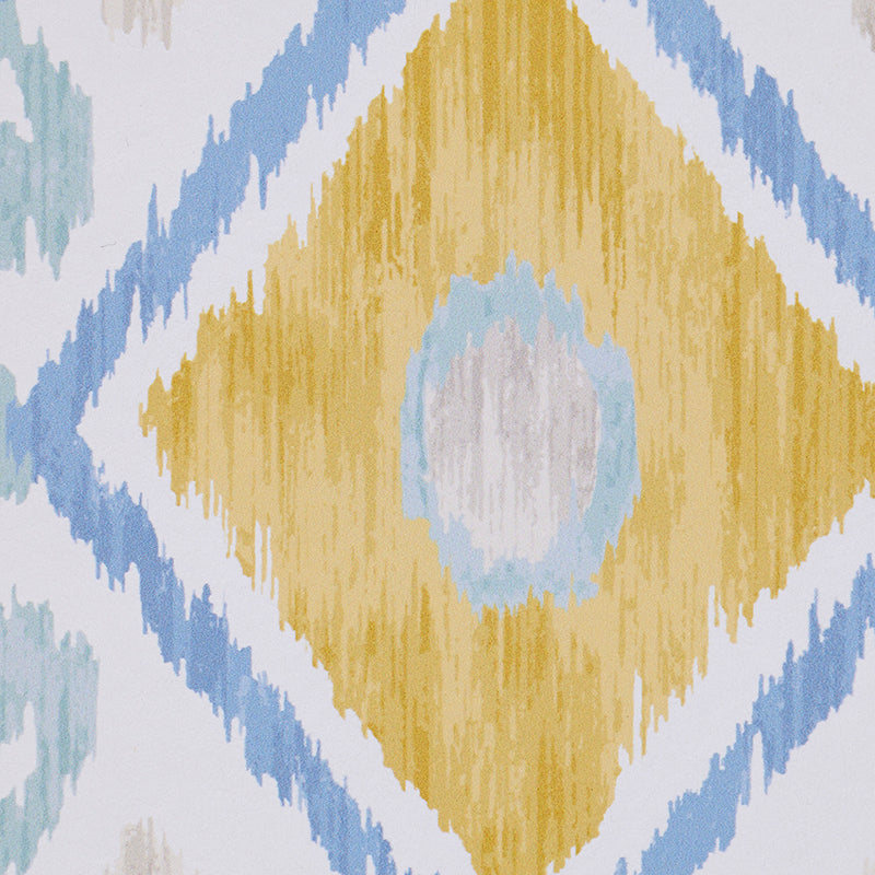 Schumacher Elizia Ikat Sky & Ochre Wallpaper Sample 5010711