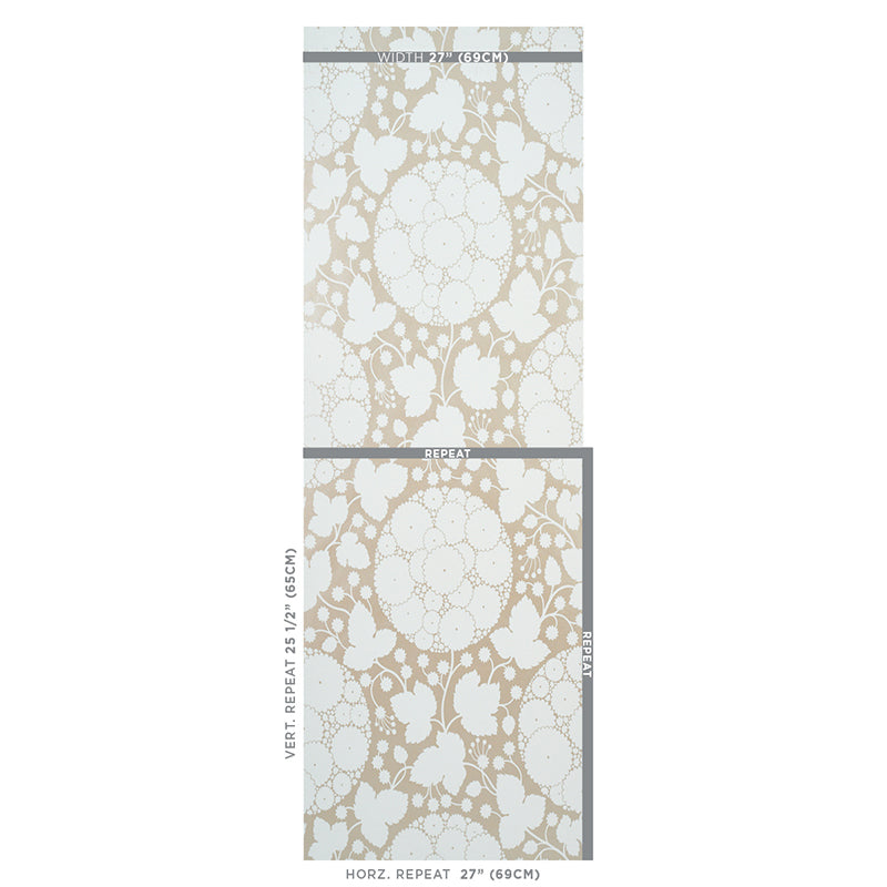 Schumacher Marianne Champagne Wallpaper Sample 5010720