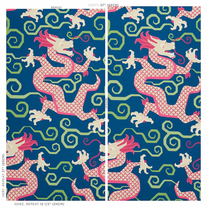 Schumacher Bixi Sapphire Wallpaper Sample 5010731
