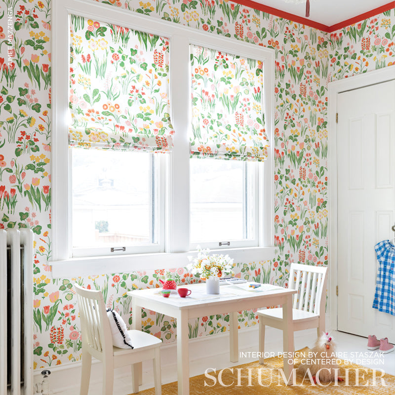 Schumacher Carly Pink Wallpaper Sample 5010770