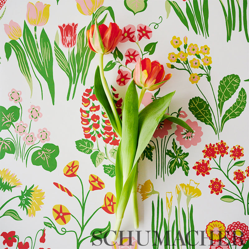 Schumacher Carly Pink Wallpaper Sample 5010770
