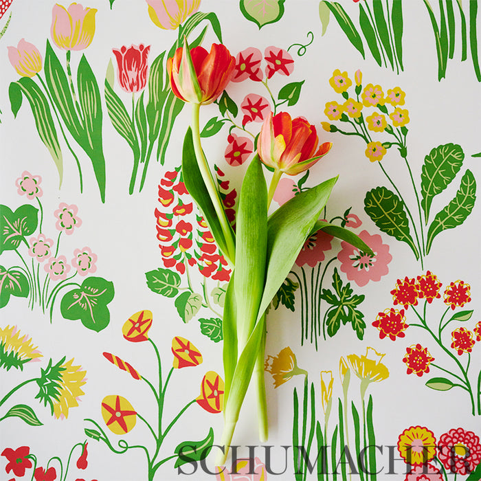 Schumacher Carly Pink Wallpaper Sample 5010770