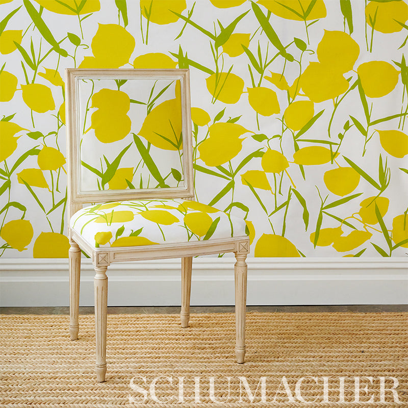 Schumacher Joan Yellow Wallpaper Sample 5010780