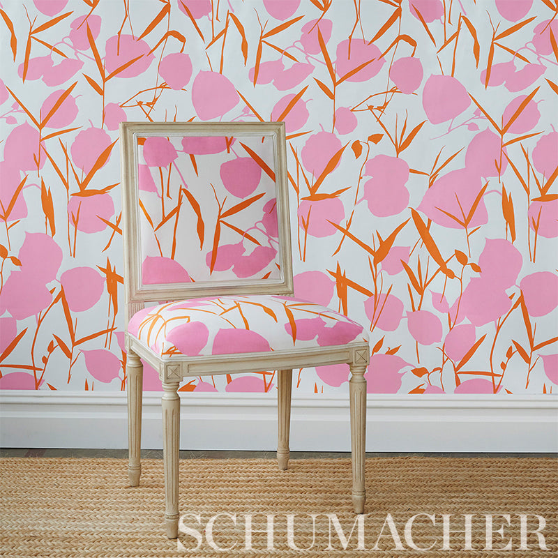 Schumacher Joan Pink Wallpaper Sample 5010781
