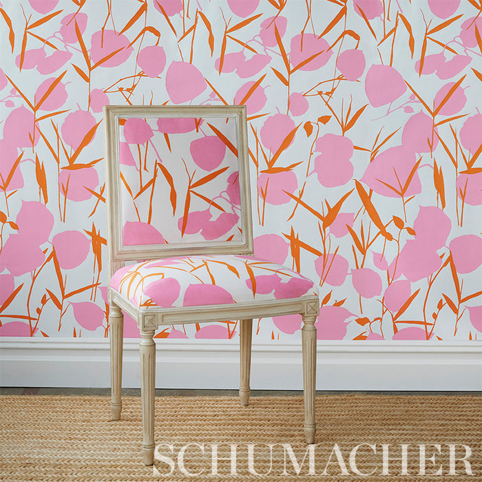 Schumacher Joan Pink Wallpaper Sample 5010781