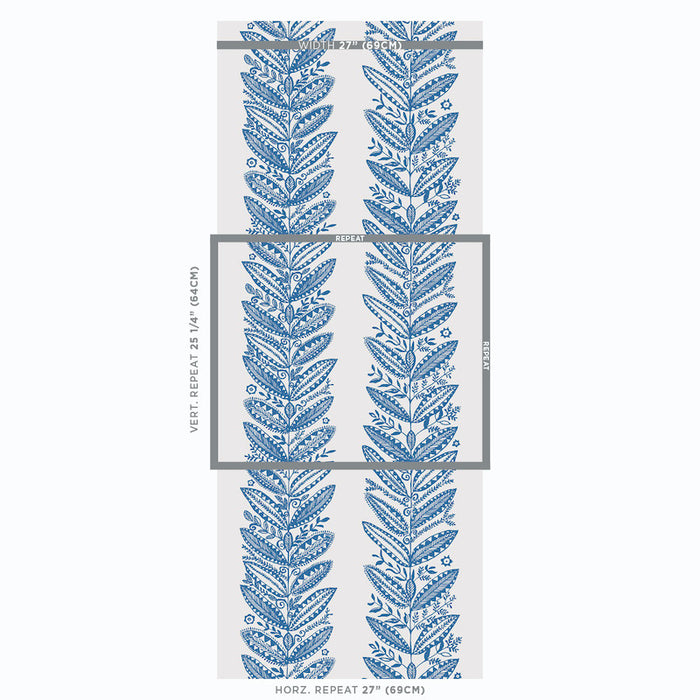 Schumacher Eland Blue Wallpaper Sample 5010831