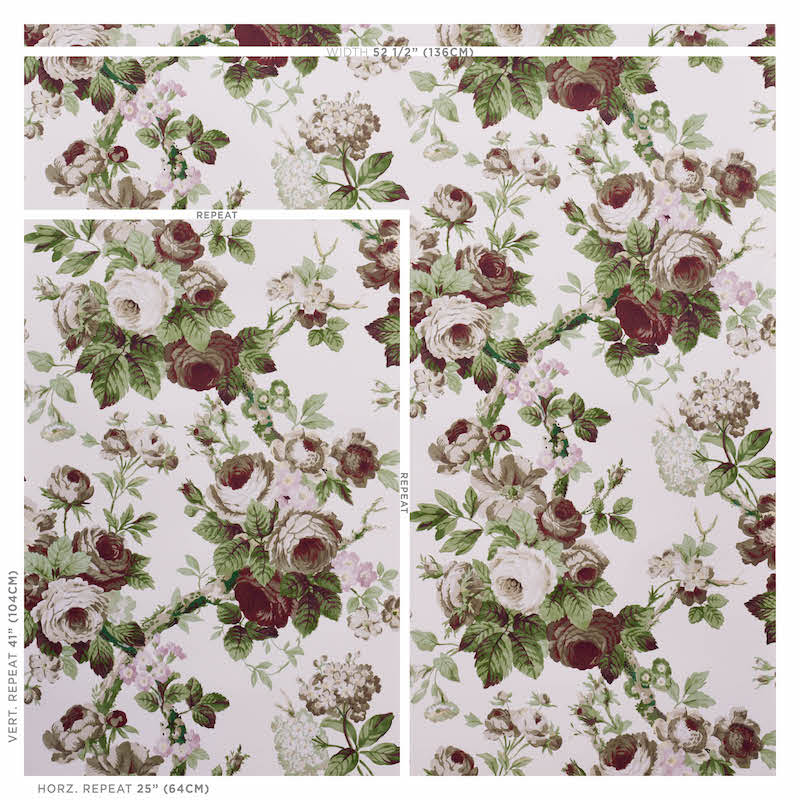 Schumacher Nancy Floral Grisaille Wallpaper Sample 5010841