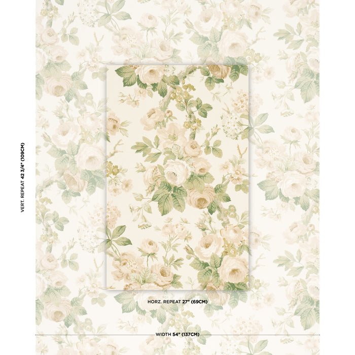 Schumacher Nancy Floral Ivory Wallpaper 5010842