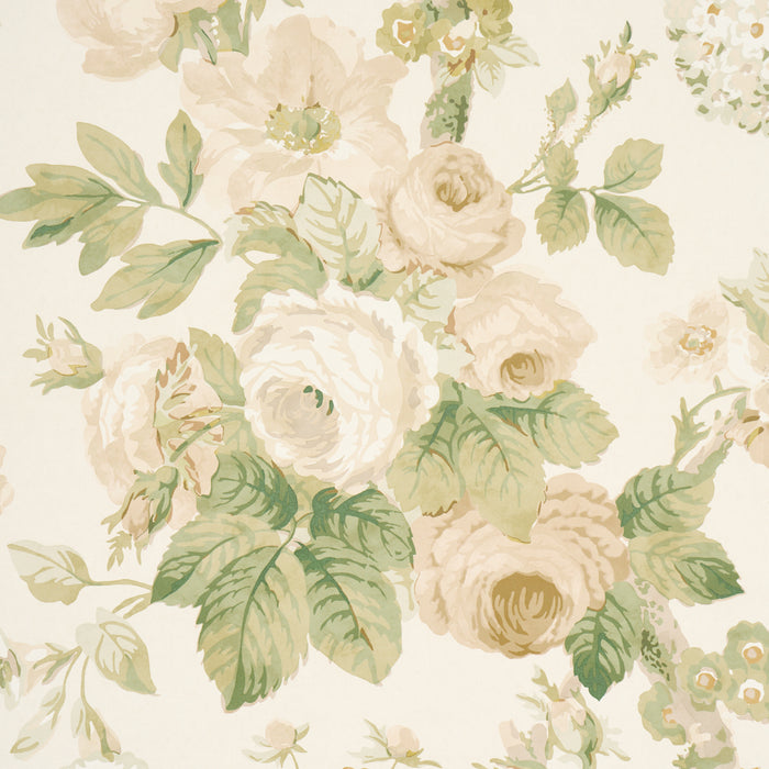 Schumacher Nancy Floral Ivory Wallpaper Sample 5010842