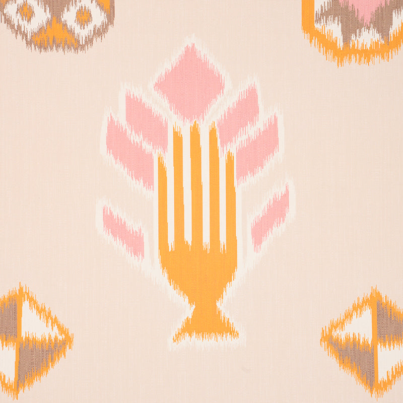 Schumacher Chuska Warp Print Pink & Orange Wallpaper Sample 5010871