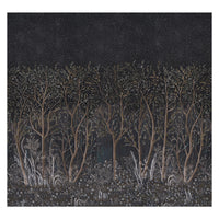 Schumacher Brindille Golden Accented PanelÂ Set Carbon Wallpaper 5010921