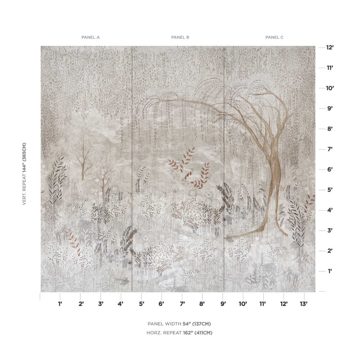 Schumacher Bisou Panel Set Tin Wallpaper Sample 5010931
