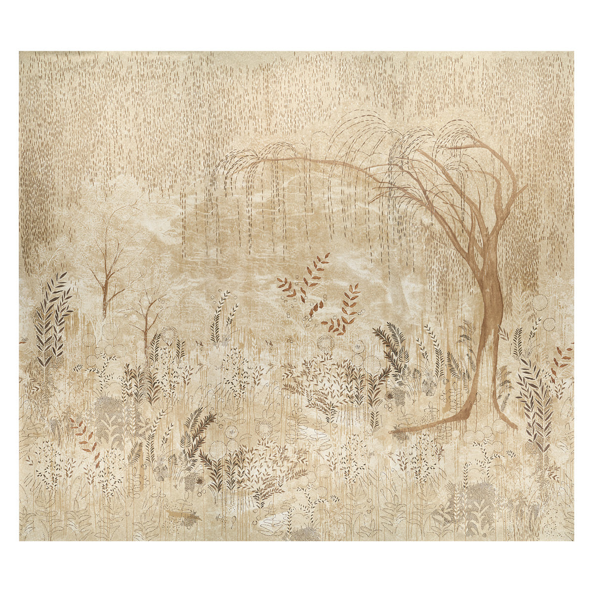 Schumacher Bisou Panel Set Gold Wallpaper Sample 5010932