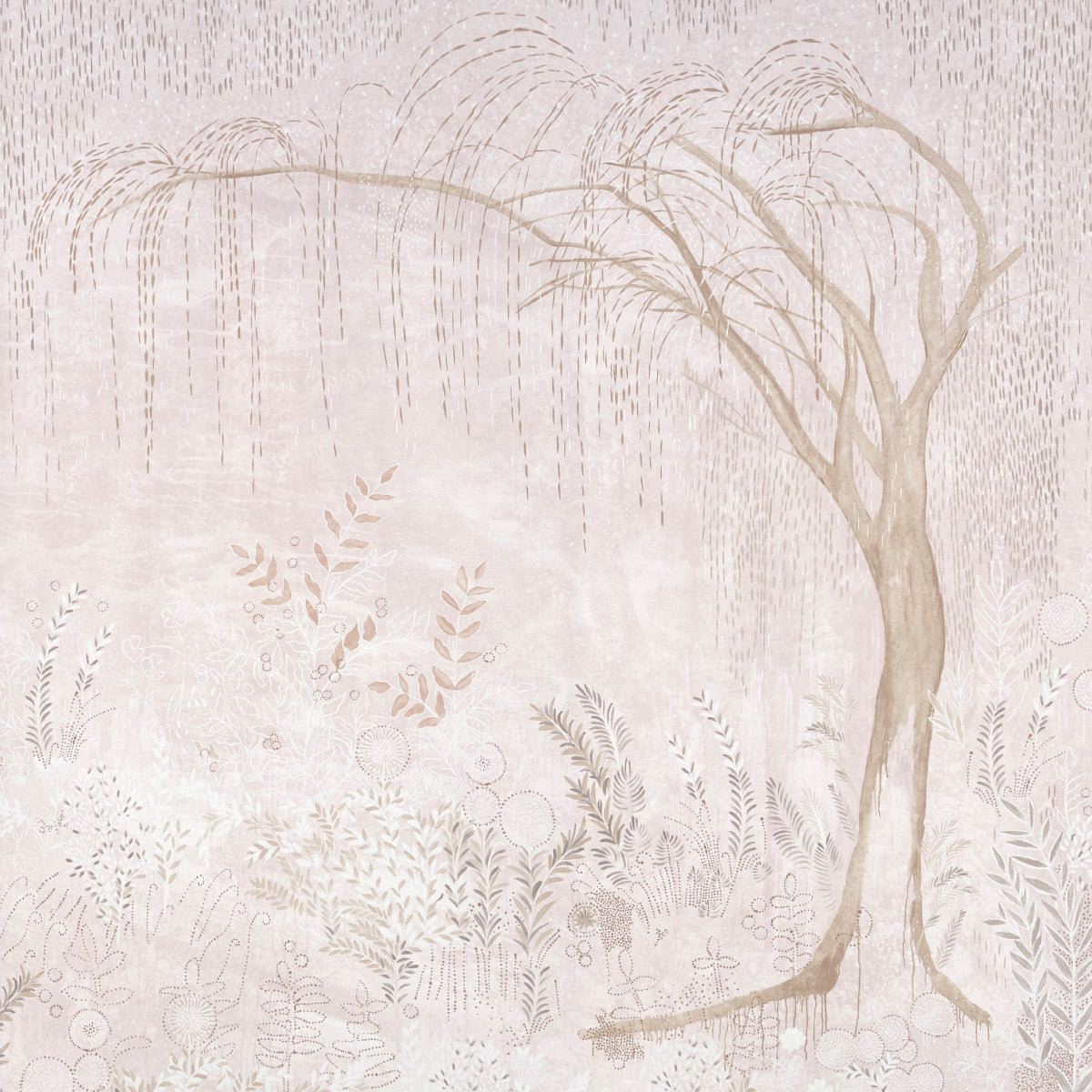 Schumacher Bisou Panel Set Blush Wallpaper Sample 5010933