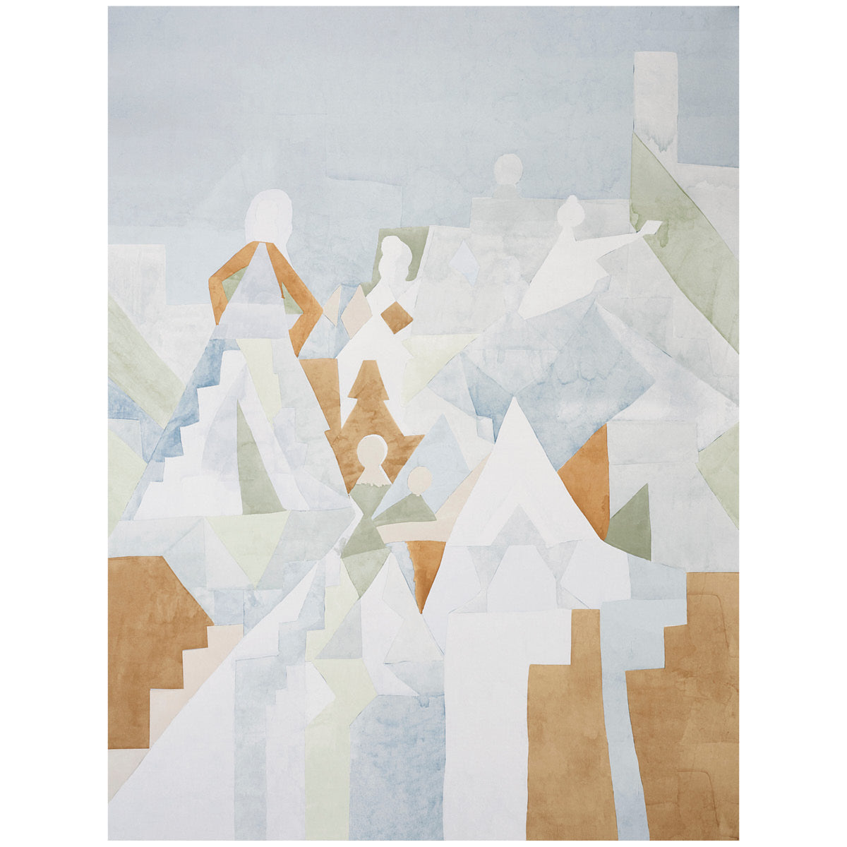 Schumacher Steps Panel Set Sky & Saddle Wallpaper Sample 5011100
