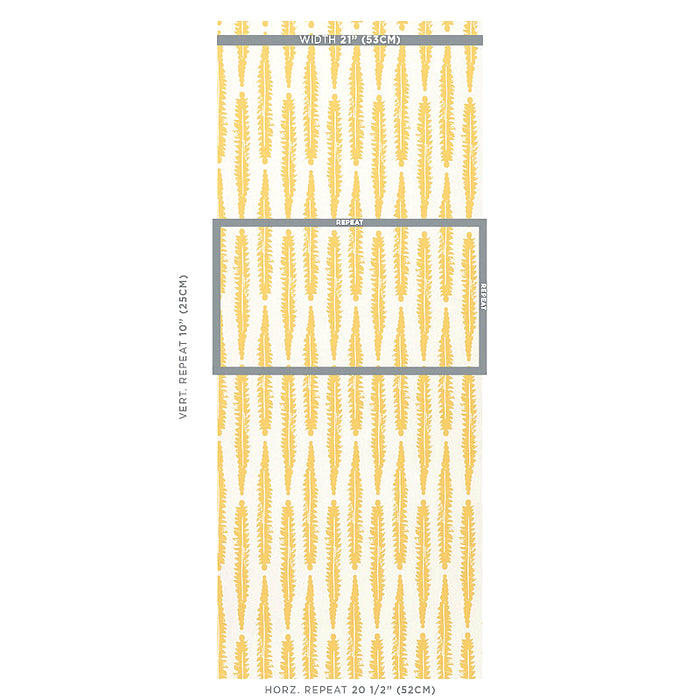 Schumacher Fern Mustard Wallpaper Sample 5011112