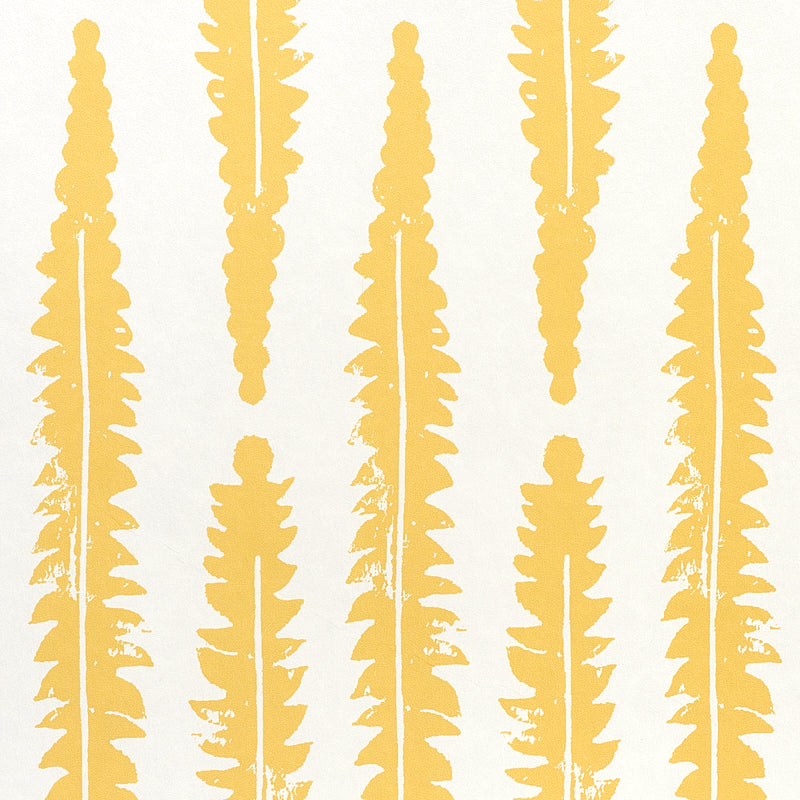 Schumacher Fern Mustard Wallpaper Sample 5011112