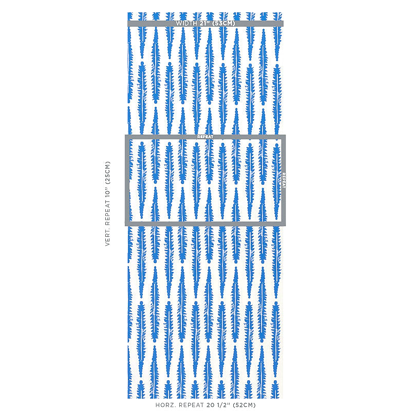 Schumacher Fern Blue Wallpaper Sample 5011113