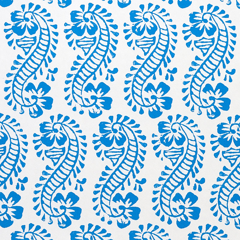 Schumacher Lani Blue Wallpaper Sample 5011120