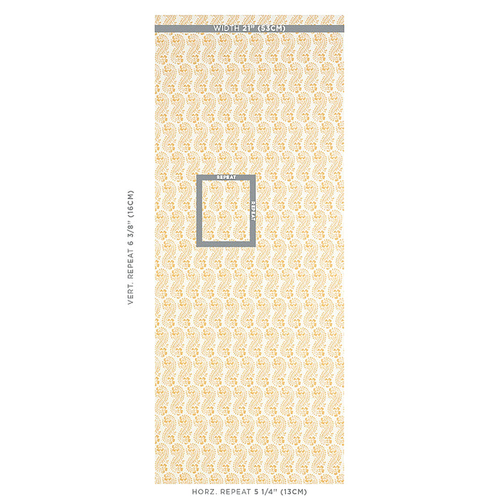 Schumacher Lani Gold Wallpaper Sample 5011121