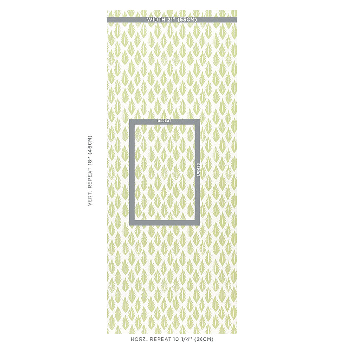 Schumacher Leaf Grass Green Wallpaper Sample 5011150