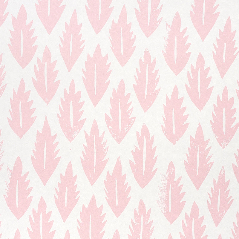 Schumacher Leaf Pink Wallpaper Sample 5011151