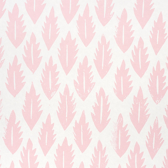 Schumacher Leaf Pink Wallpaper Sample 5011151