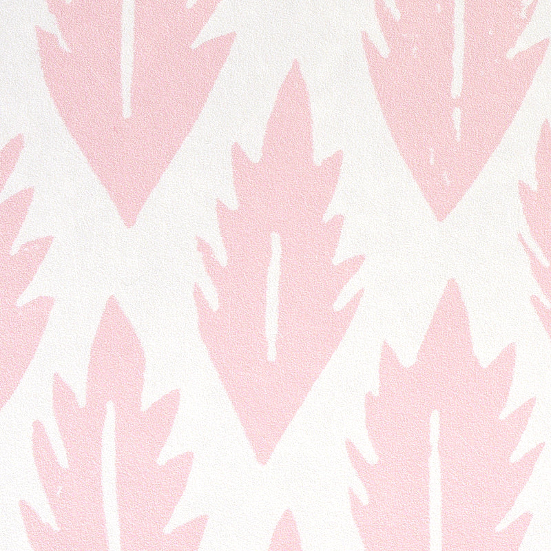 Schumacher Leaf Pink Wallpaper Sample 5011151