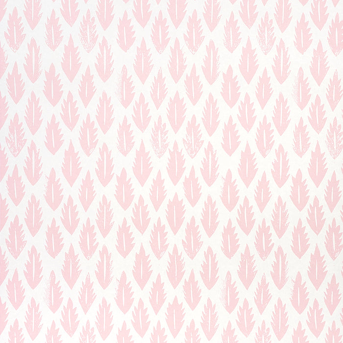 Schumacher Leaf Pink Wallpaper Sample 5011151