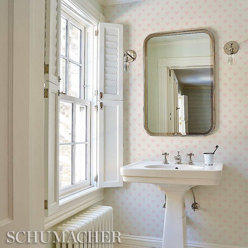 Schumacher Hearts Pink Wallpaper Sample 5011160