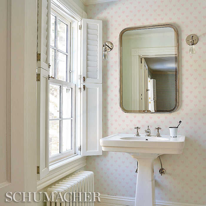 Schumacher Hearts Pink Wallpaper Sample 5011160