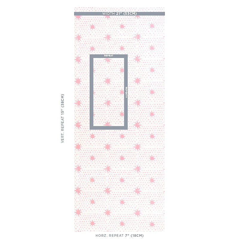 Schumacher Spot & Star Pink Wallpaper Sample 5011172