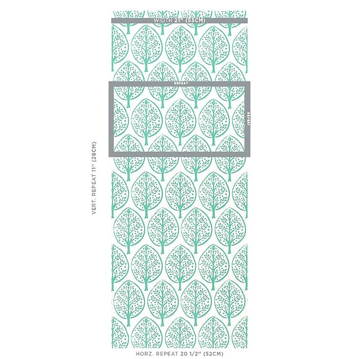 Schumacher Tree Seaglass Wallpaper Sample 5011180