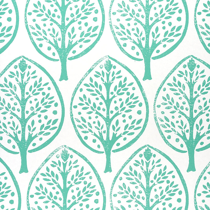 Schumacher Tree Seaglass Wallpaper Sample 5011180