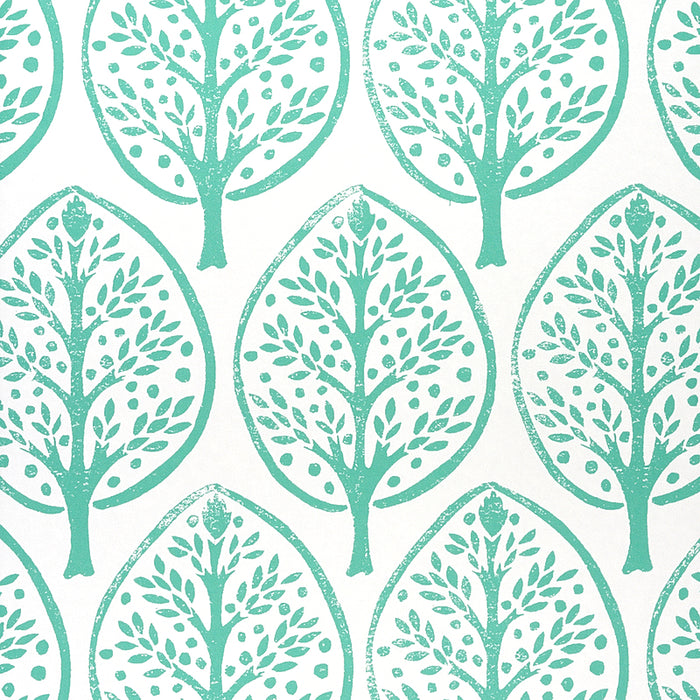 Schumacher Tree Seaglass Wallpaper Sample 5011180