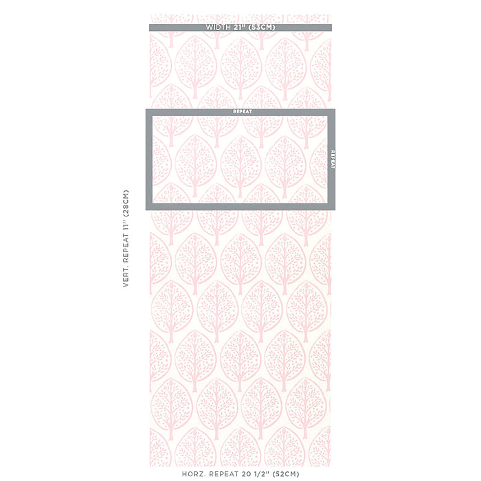Schumacher Tree Pink Wallpaper Sample 5011181