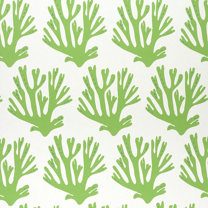 Schumacher Coral Green Wallpaper Sample 5011200