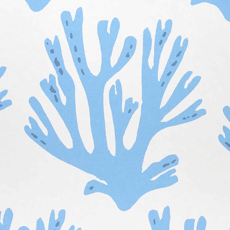 Schumacher Coral Blue Wallpaper Sample 5011201