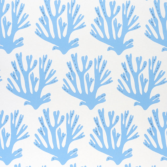Schumacher Coral Blue Wallpaper Sample 5011201