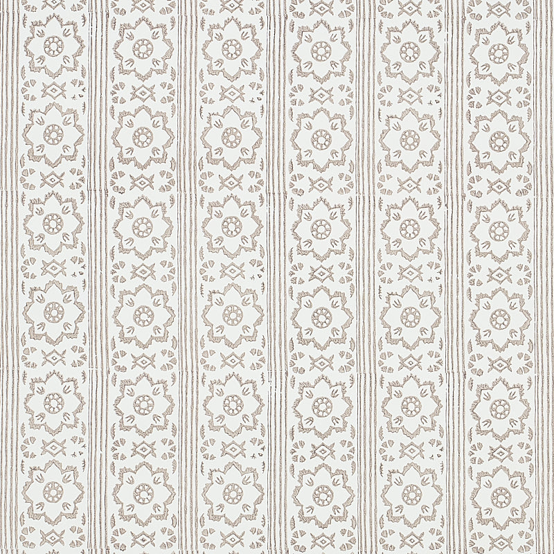 Schumacher Sunda Hand Blocked Print Grey Wallpaper Sample 5011221