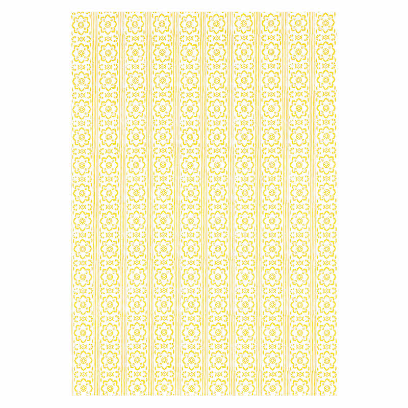 Schumacher Sunda Hand Blocked Print Yellow Wallpaper Sample 5011222