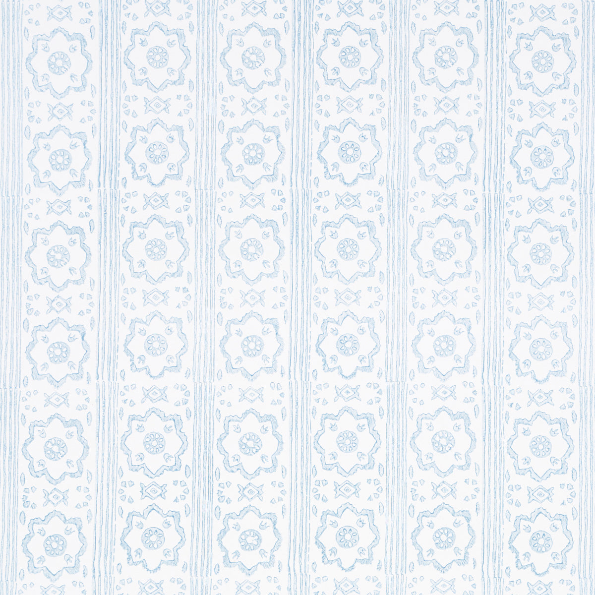 Schumacher Sunda Hand Blocked Print Sky Wallpaper Sample 5011223